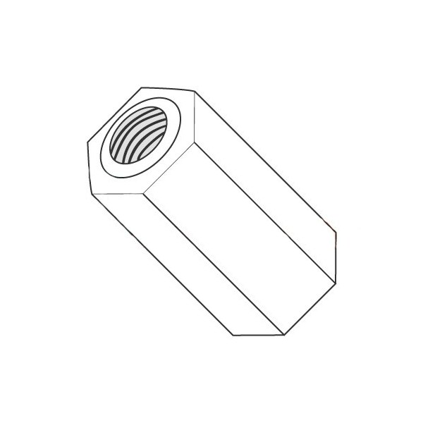 Newport Fasteners Hex Standoff, #6-32 Thrd Sz, 5/8 in L, Nylon Natural, 1/4" Hex W, 1000 PK 211822 - main